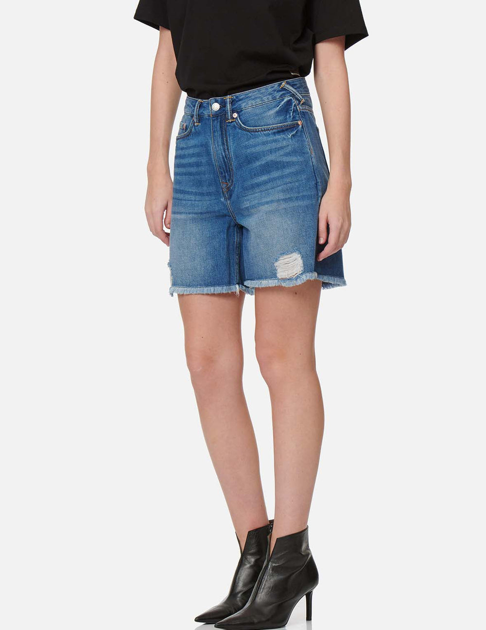 Short Denim Destroyed See Thru Soul Taille 0 (XS) - Neuf Avec Étiquettes - Printemps/Été