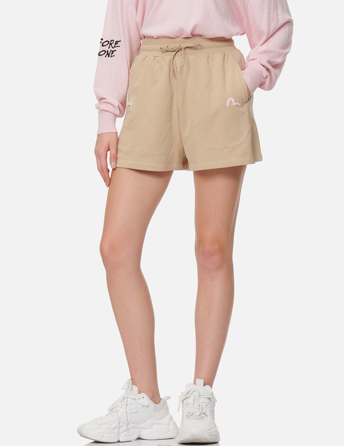 Seagull and Logo Print Sweat Shorts – EVISU