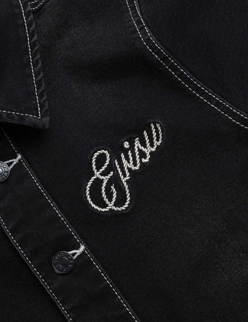 Logo Embroidery Fashion Fit Denim Dress