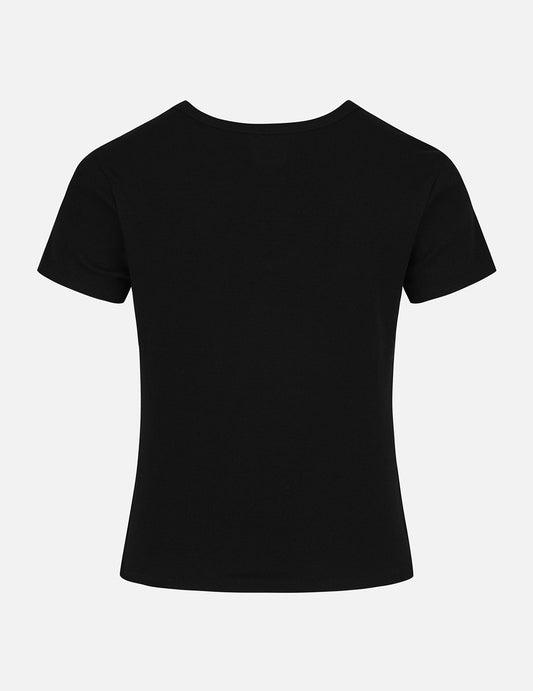 Evisu Metal Trim V-Neck Fashion Fit T-shirt