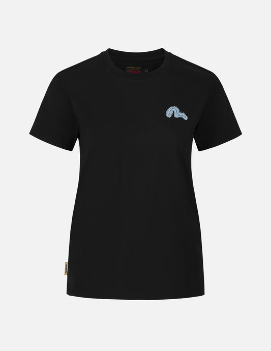 Deconstructed Denim Applique Embroidery Regular Fit T-Shirt
