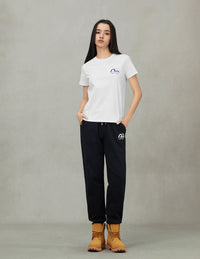 Nautical Theme Print and Embroidery Boyfriend T-Shirt