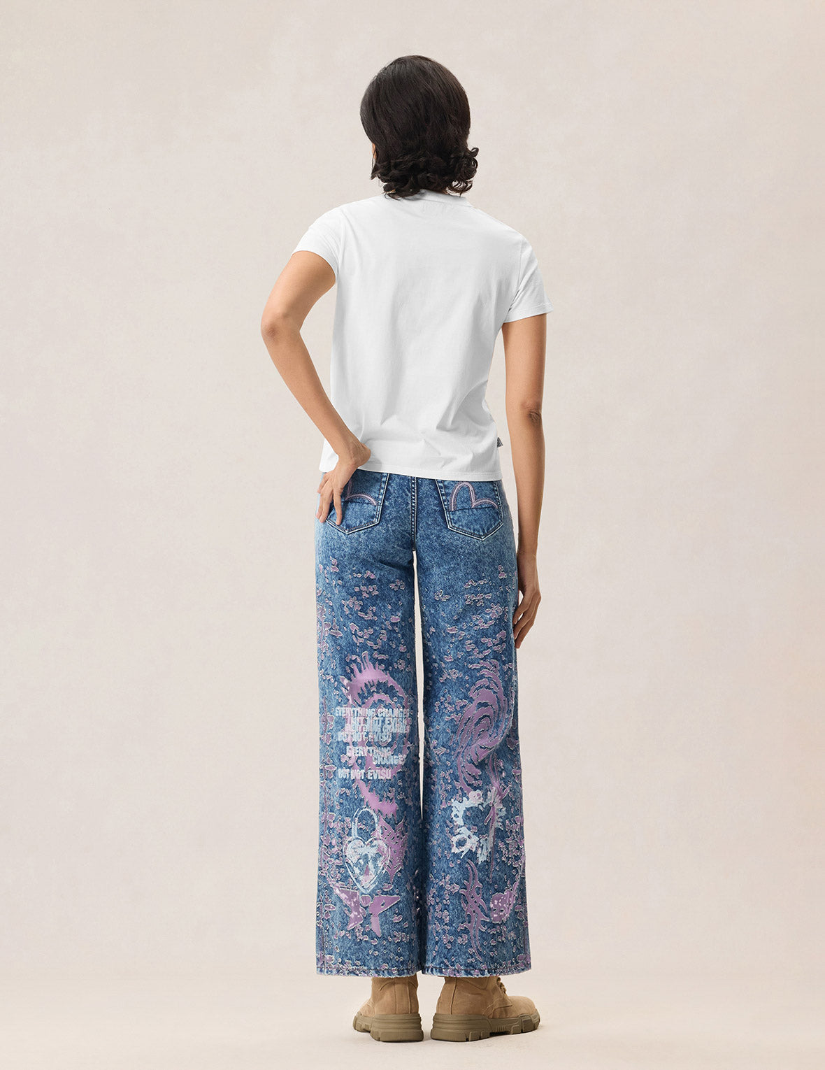 Pink Burn-Out Jeans – EVISU