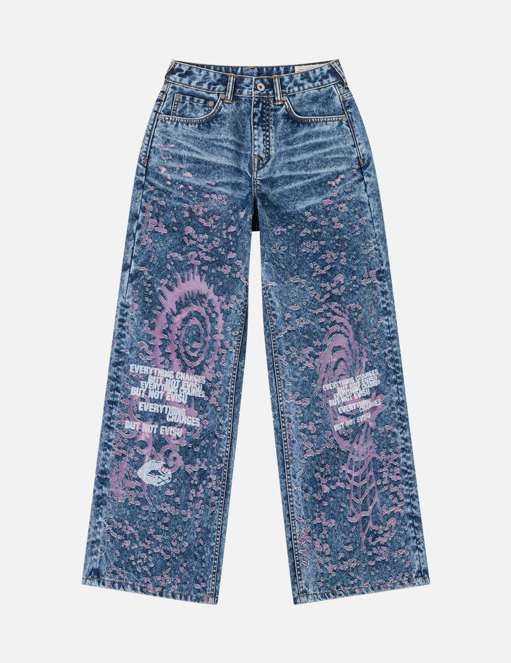 Pink Burn-Out Jeans – EVISU