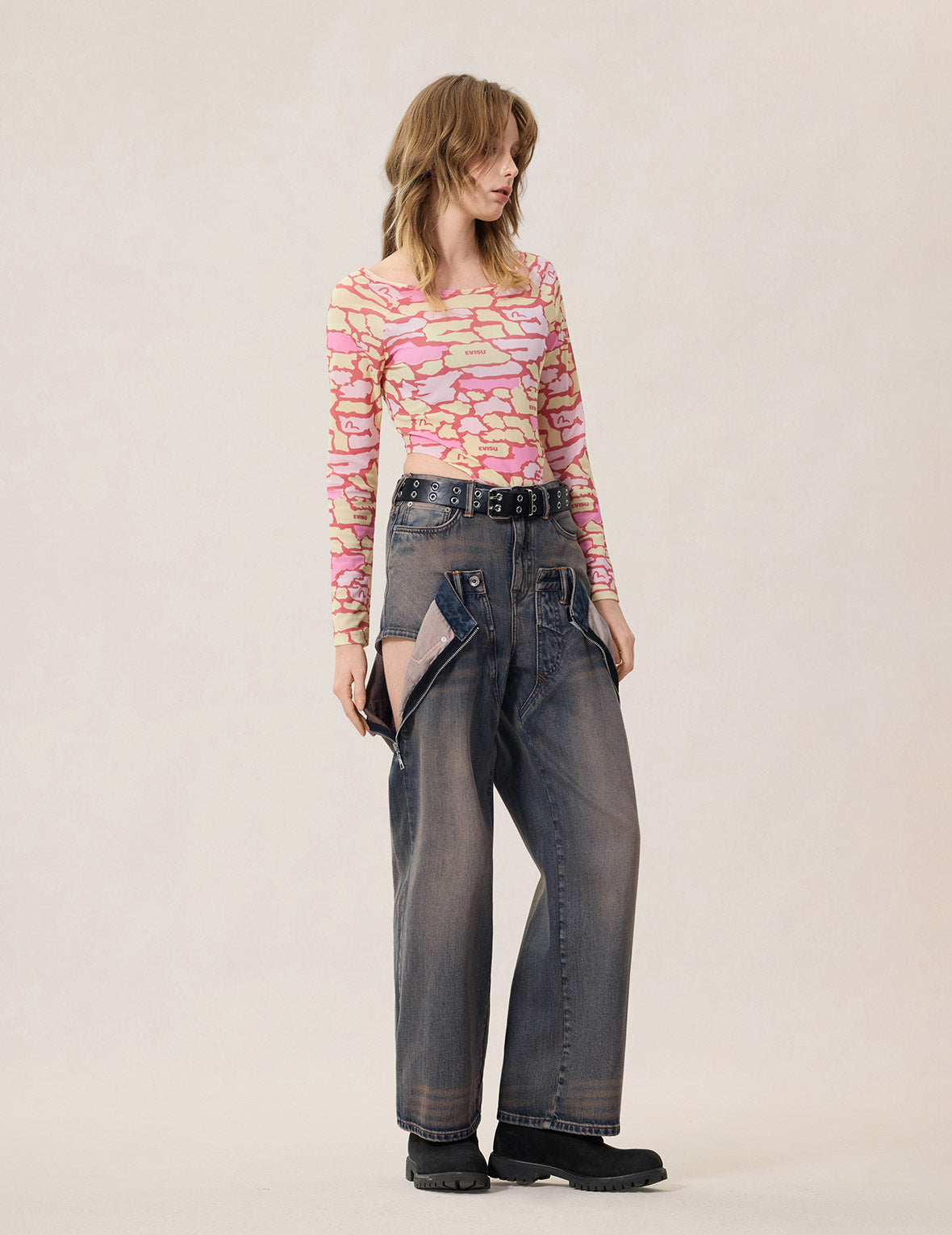 EVISU レディースデニム Double Waistband Jeans – EVISU