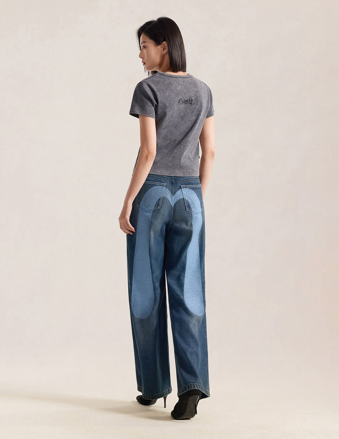 Light Blue Washed Daicock Print Jeans – EVISU