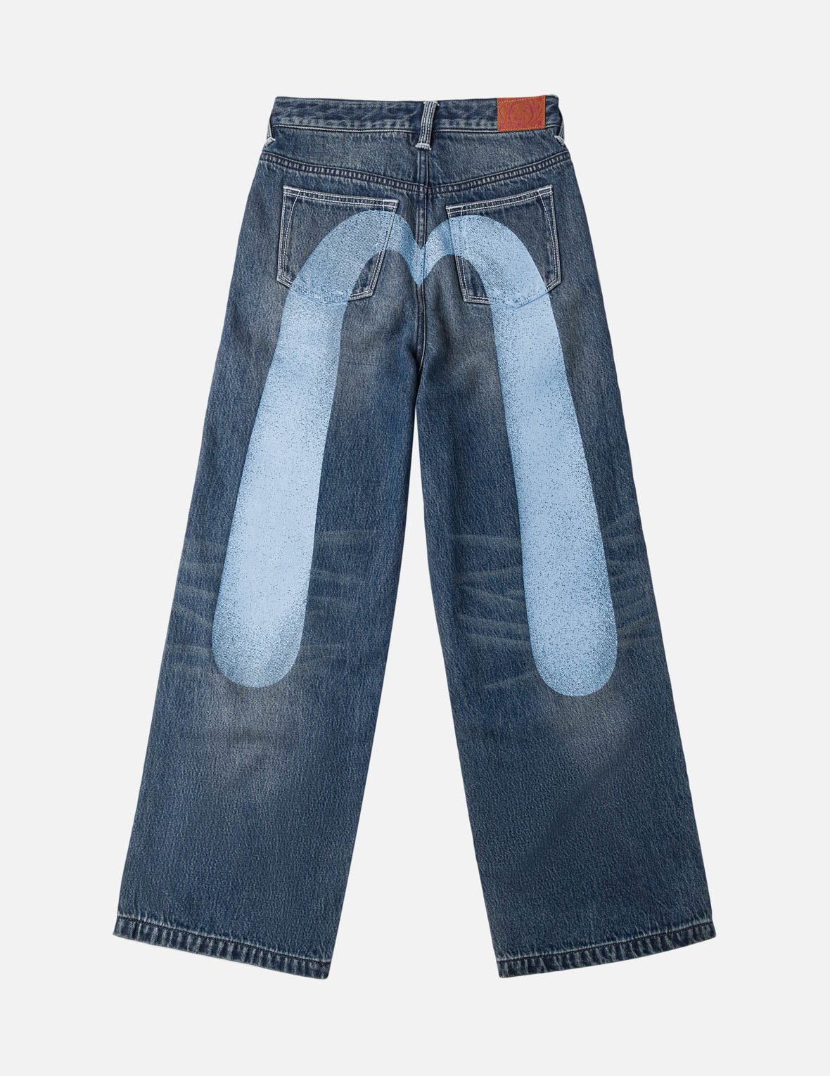 EVISU／lot5500／LIGHT BLUE／ビックペイント／ W35 Light Blue Washed Daicock Print Jeans – EVISU