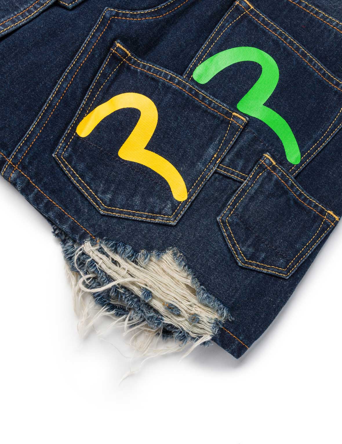 Seagull Print Multi-Pocket Denim Skirt – EVISU