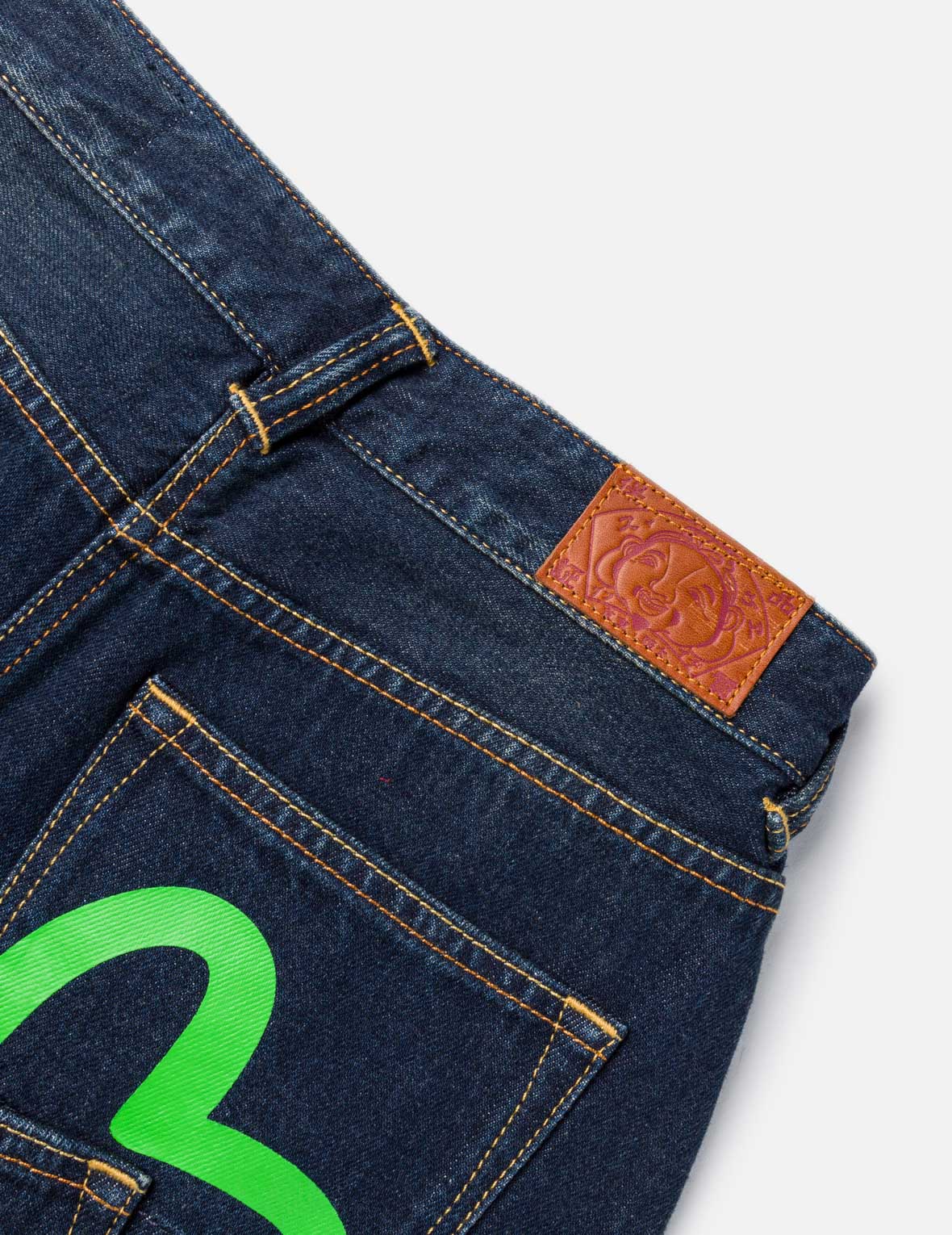 Seagull Print Multi-Pocket Denim Skirt