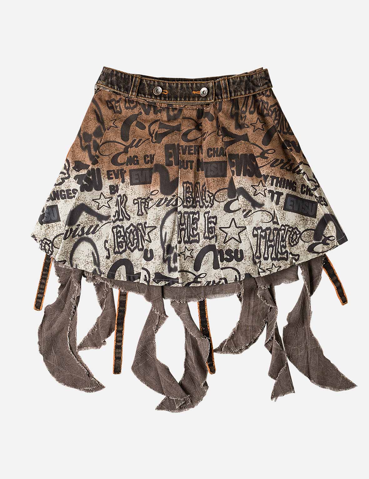 ボトムス soor ploom mavis skirt 2y 2 in 1 Denim Pleated Skirt – EVISU