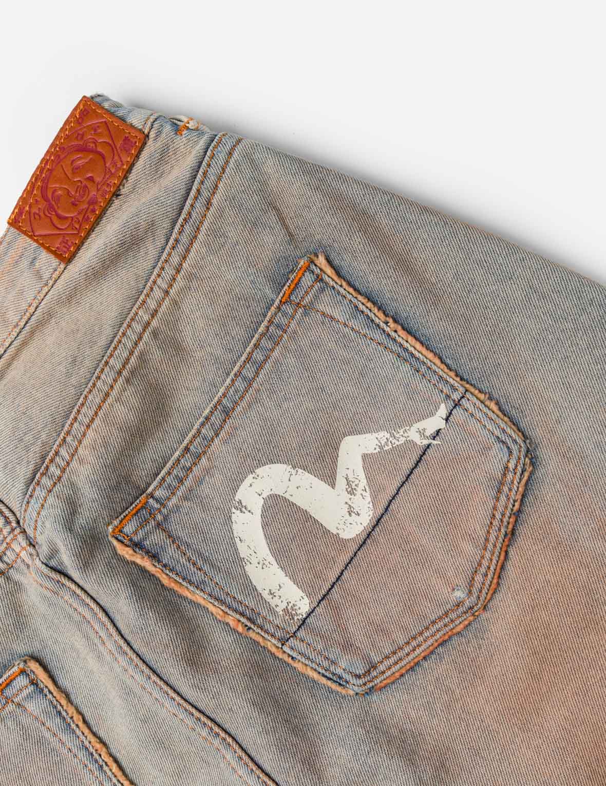 Seagull Eyelet Lace-Up Denim Skirt