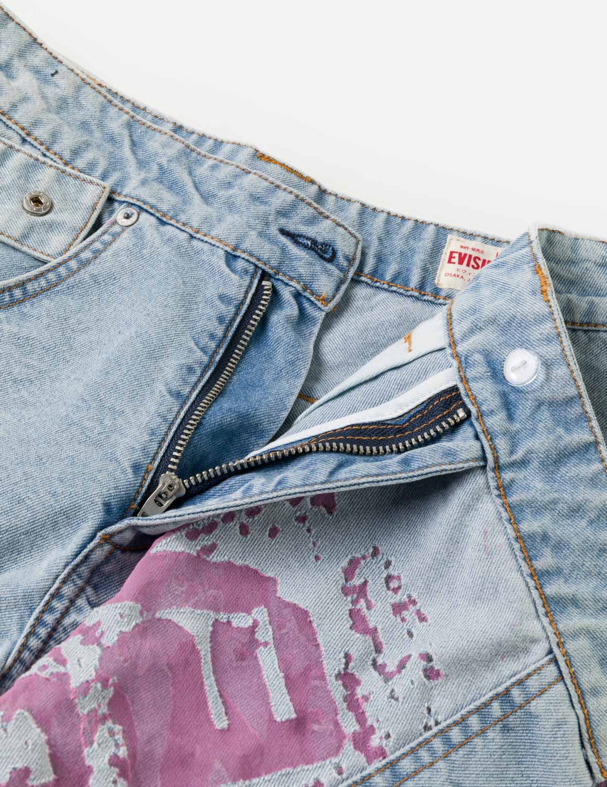 Color Burn-out Wordmark Denim Skort – EVISU