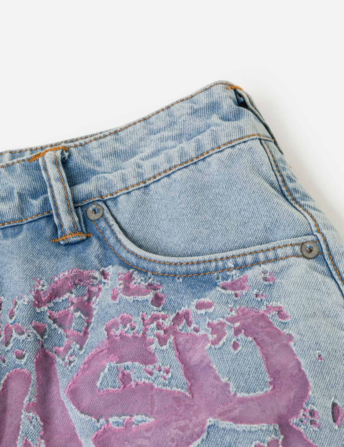 Color Burn-out Wordmark Denim Skort – EVISU