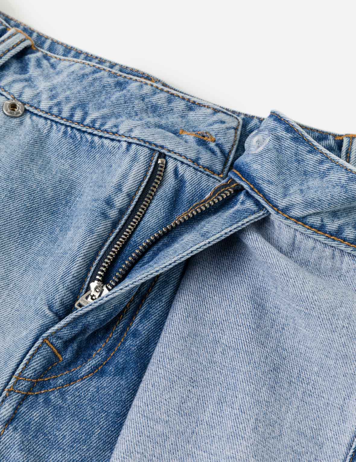 Sashiko Seagull with Rhinestones Cargo Denim Skort