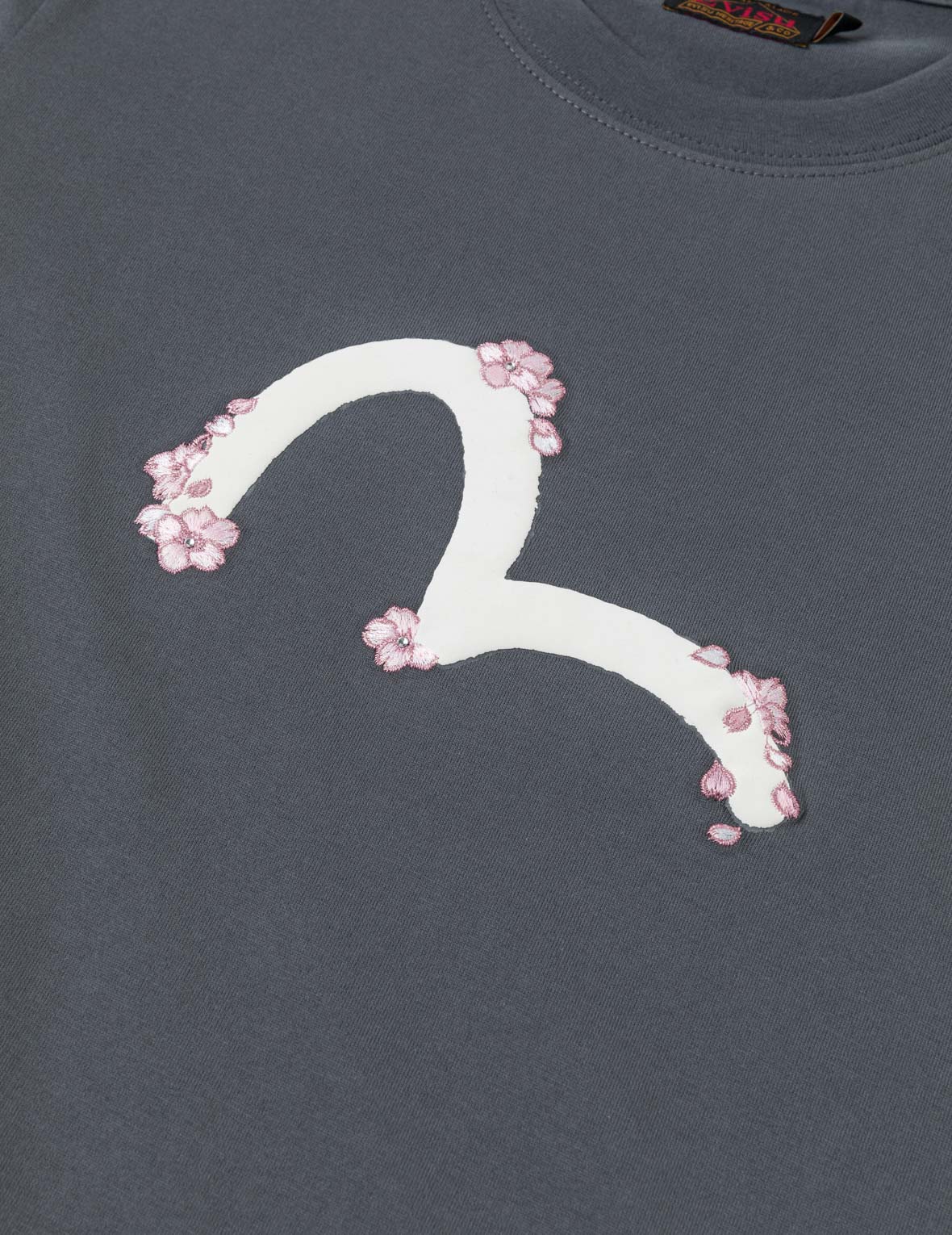 Sakura Embroidery Seagull Print T-Shirt