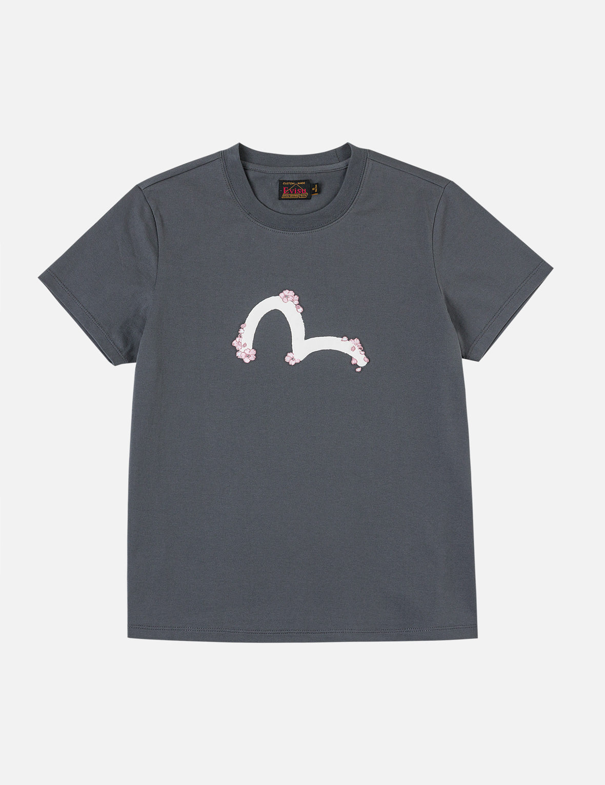 Sakura Embroidery Seagull Print T-Shirt