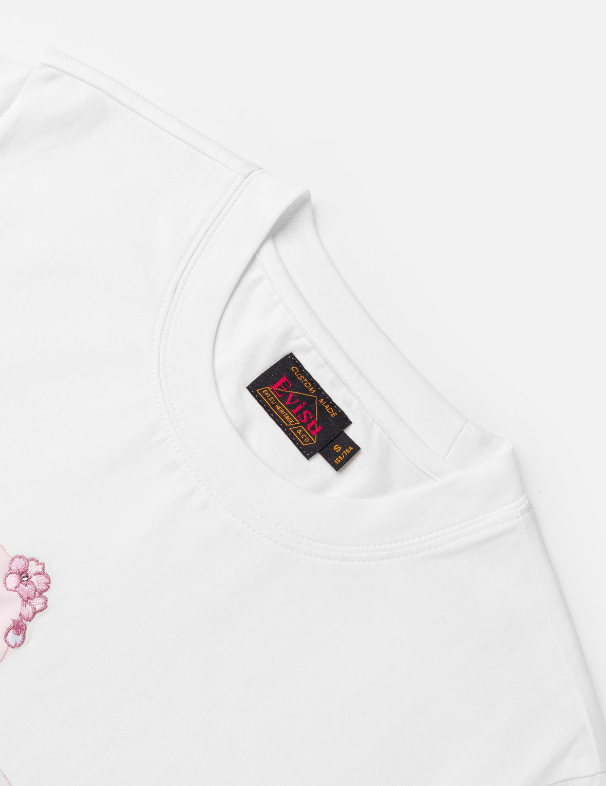 Sakura Embroidery Seagull Print T-Shirt