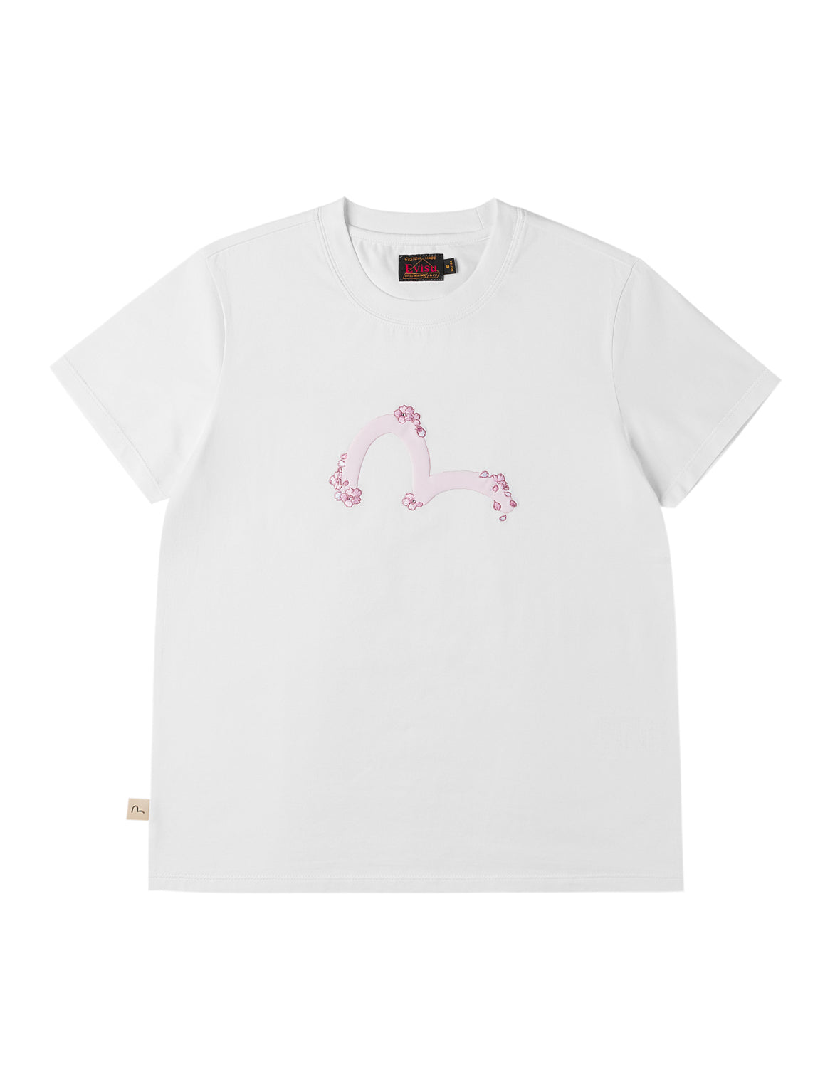 Sakura Embroidery Seagull Print T-Shirt