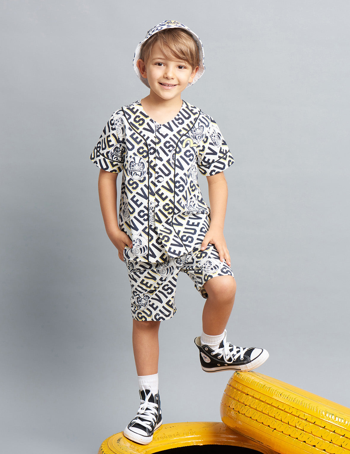 Allover Logo and Daruma Buddies Shorts