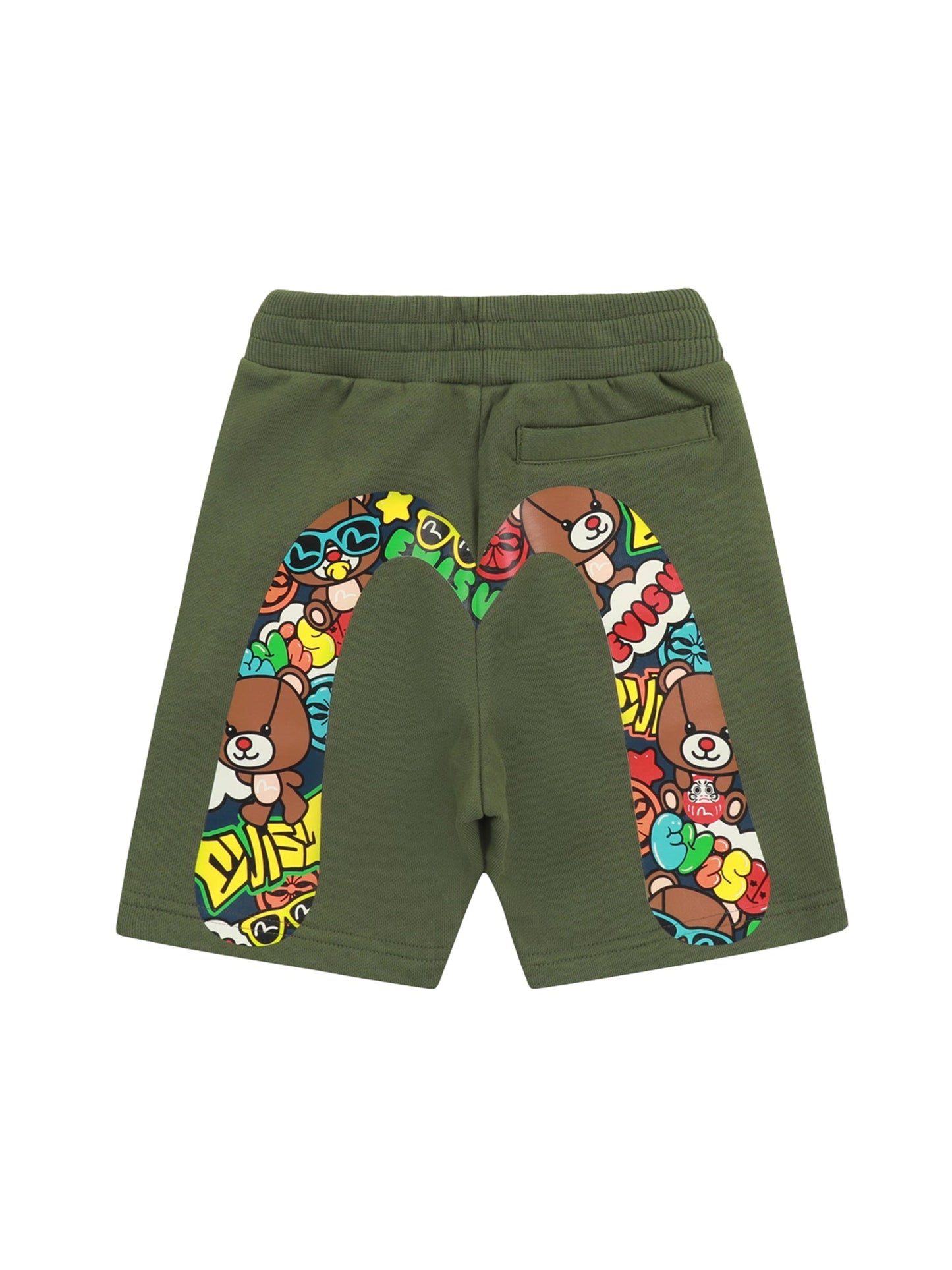 Logo and Allover Pattern Daicock Print Regular Fit Sweat Shorts