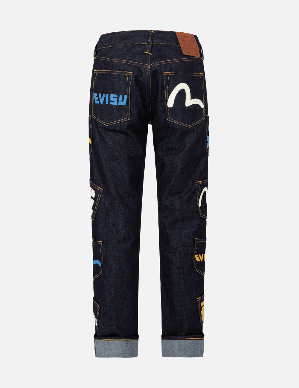 Logo-Print Multi-Pockets Regular-Fit Denim Jeans #2010 – EVISU