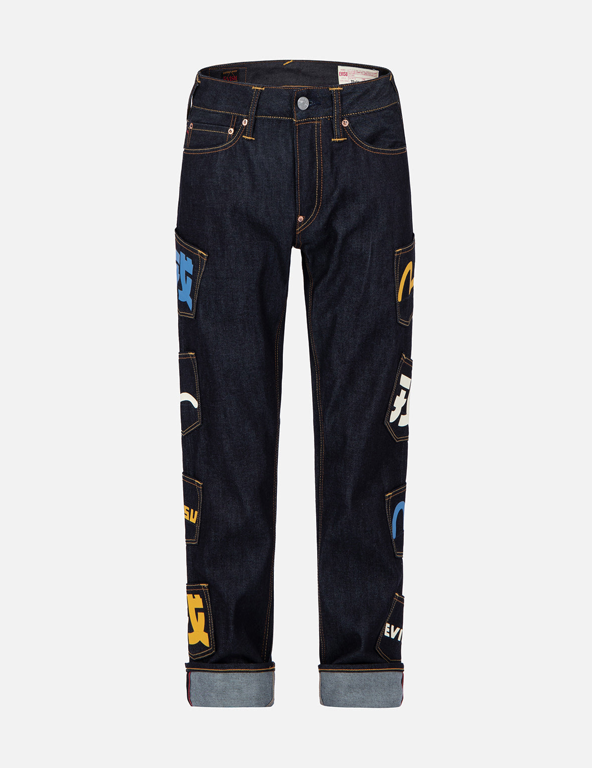 Logo-Print Multi-Pockets Regular-Fit Denim Jeans #2010
