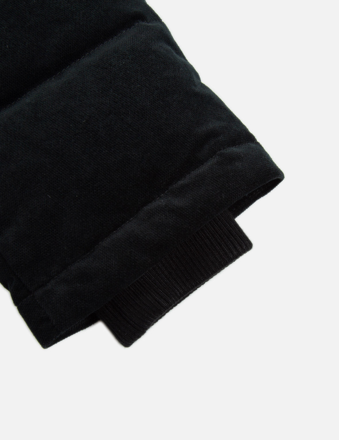 Seagull and Slogan Embroidered Velvet Down Jacket