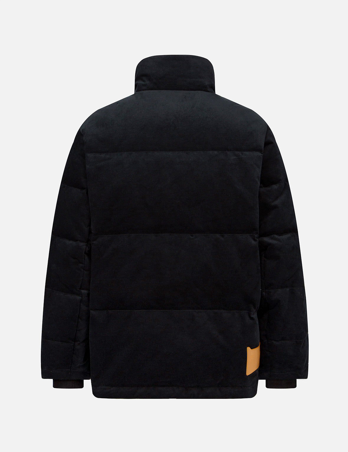 Seagull and Slogan Embroidered Velvet Down Jacket