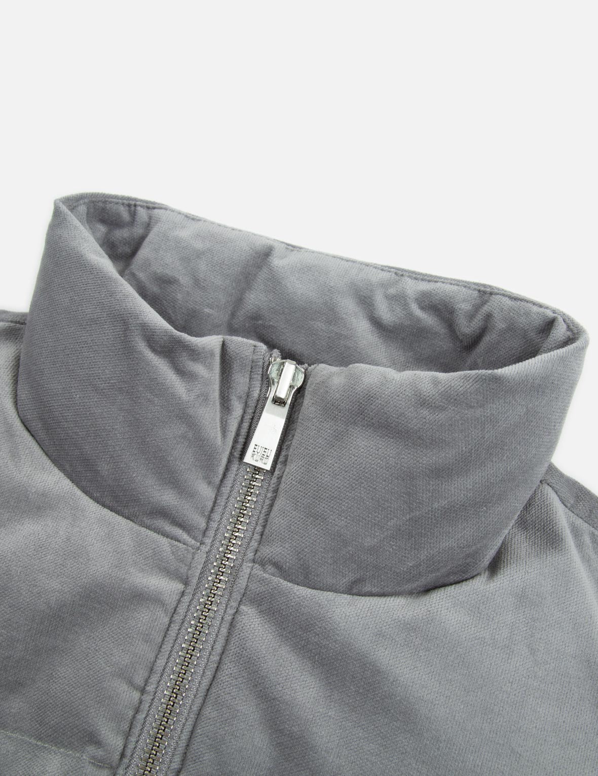 Seagull and Slogan Embroidered Velvet Down Jacket