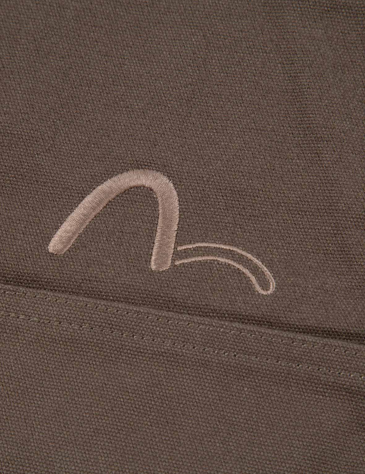 Seagull Embroidery Wide Leg Worker Pants