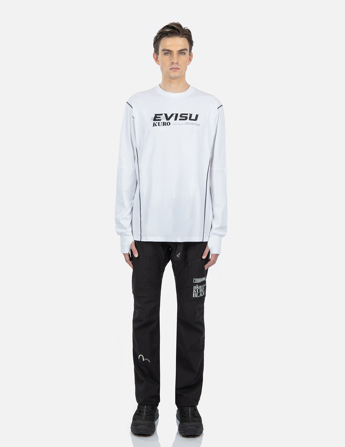 Contrast Stitching Long Sleeve T-shirt