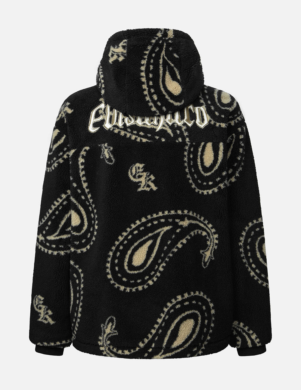 Allover Paisley Print Relax Fit Fleece Padded Hooded Jacket – EVISU
