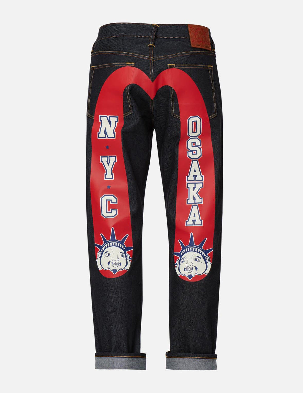 NYC-Osaka Godhead Daicock Print Baggy-Fit Jeans #2000 – EVISU