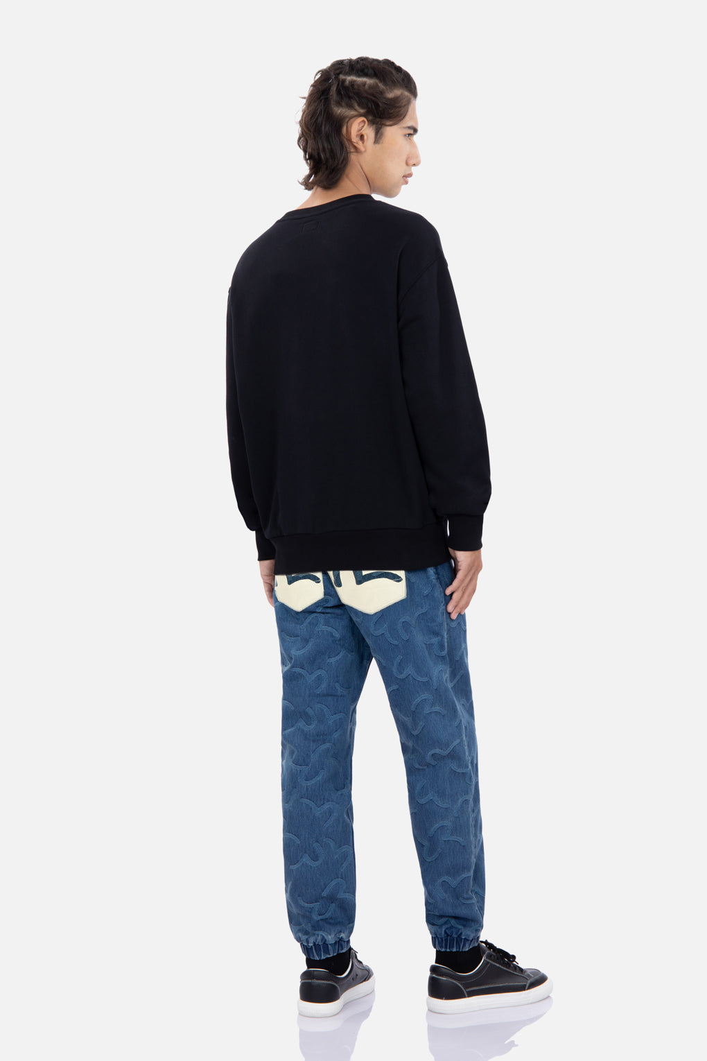 Seagull Jacquard Denim Jogger Pants