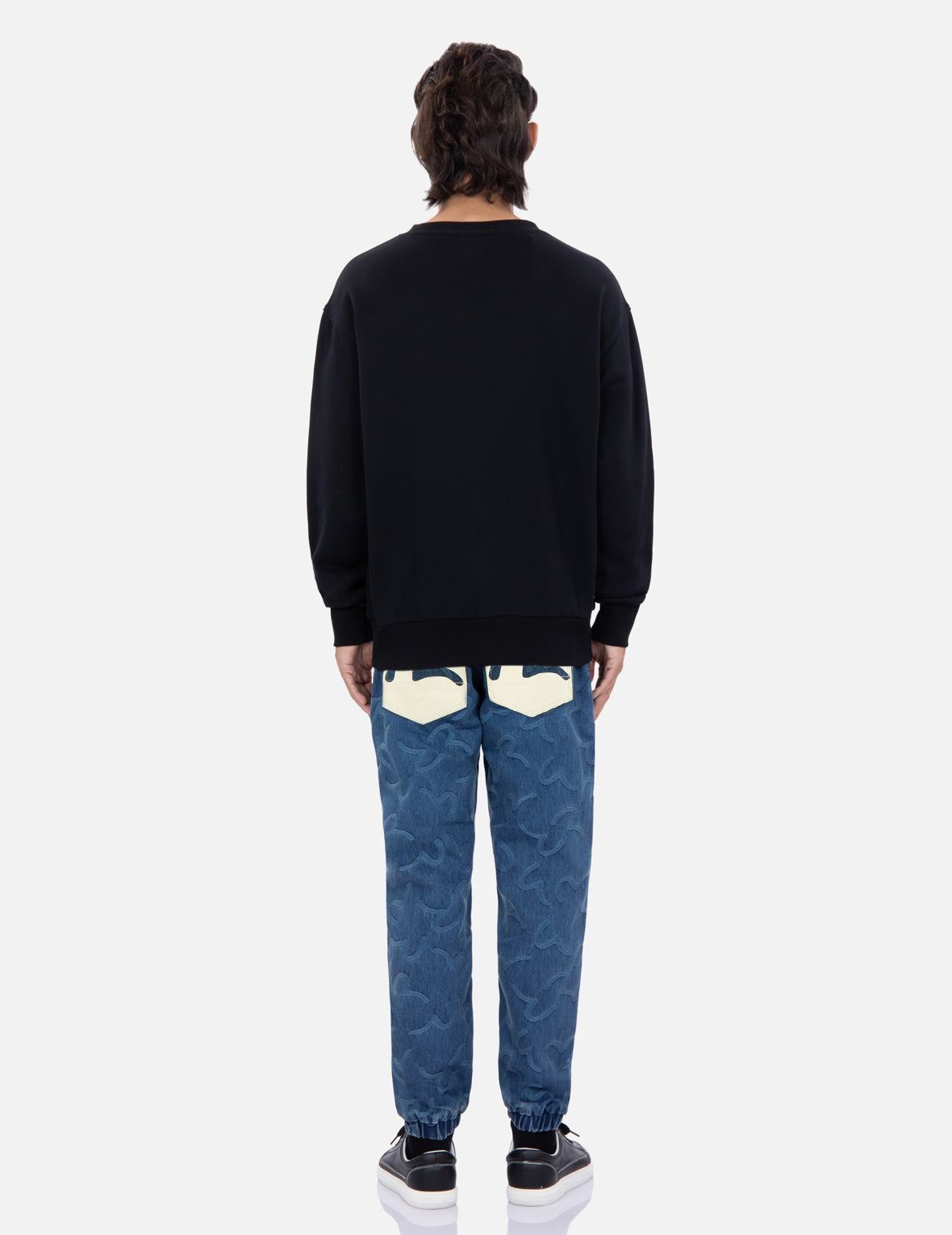 Seagull Jacquard Denim Jogger Pants