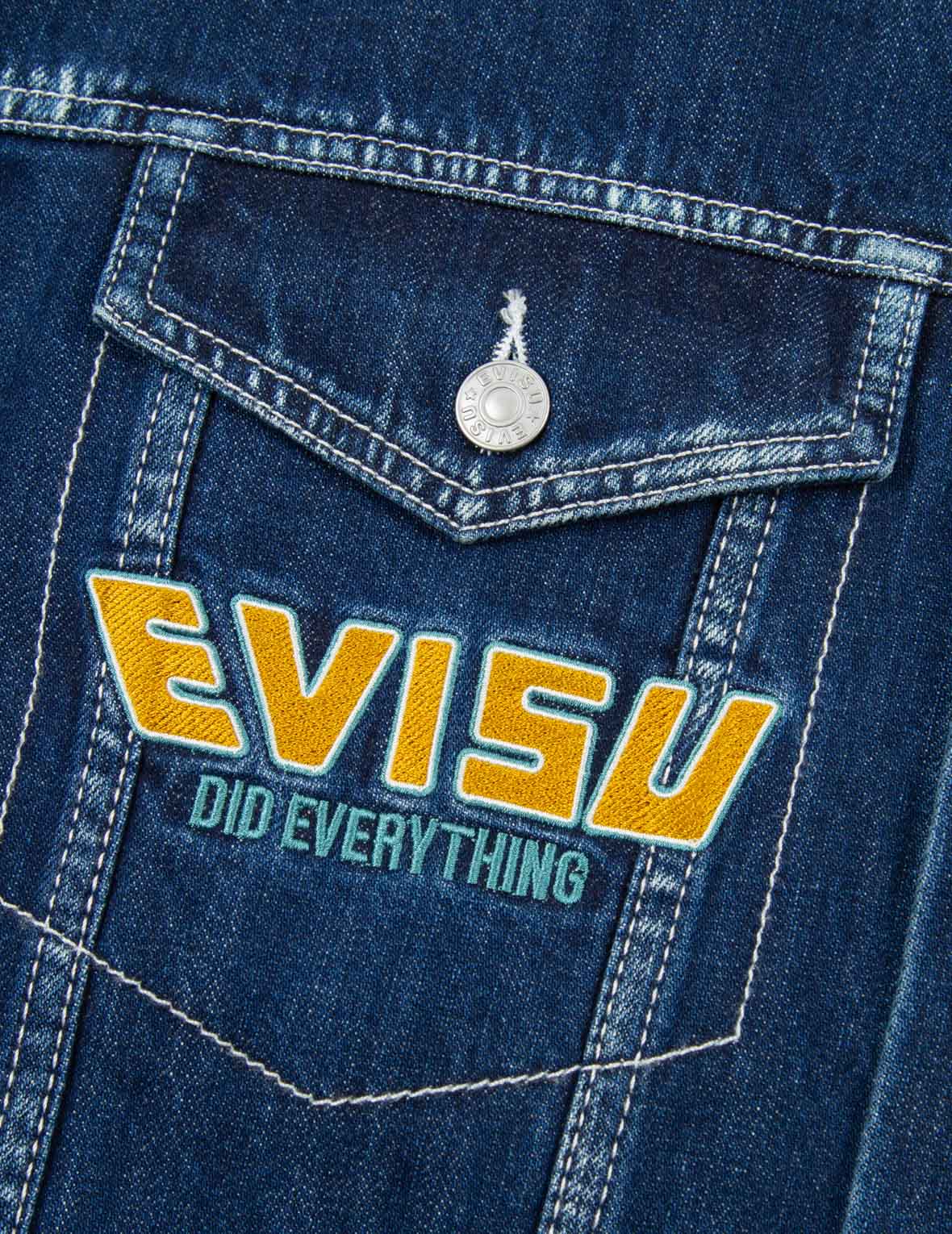 Fortune Cat Hide-and-Seek” Print Denim Shirt Jacket – EVISU