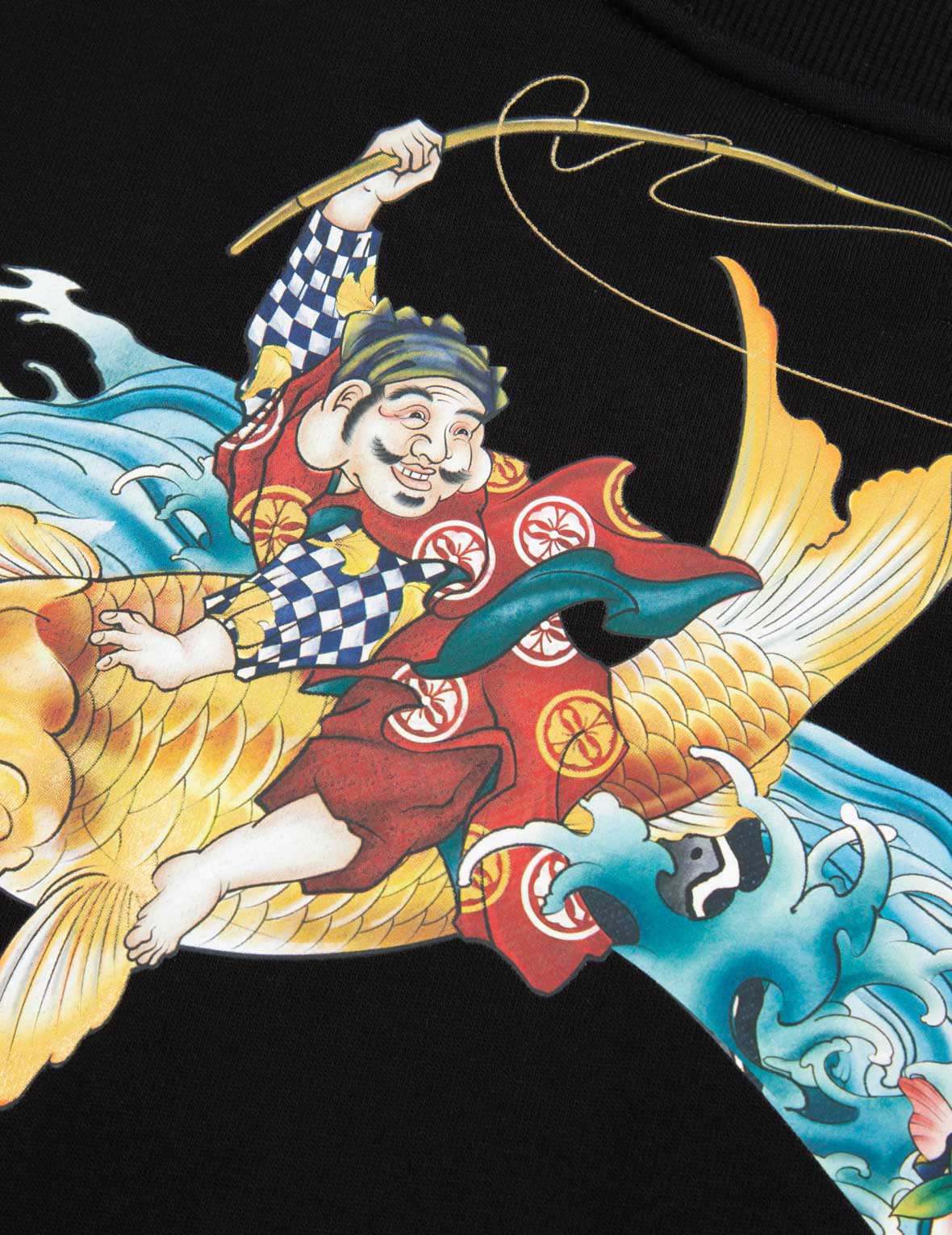 The God of Fortune Riding Waves” 3D Daicock Print Sweatshirt – EVISU