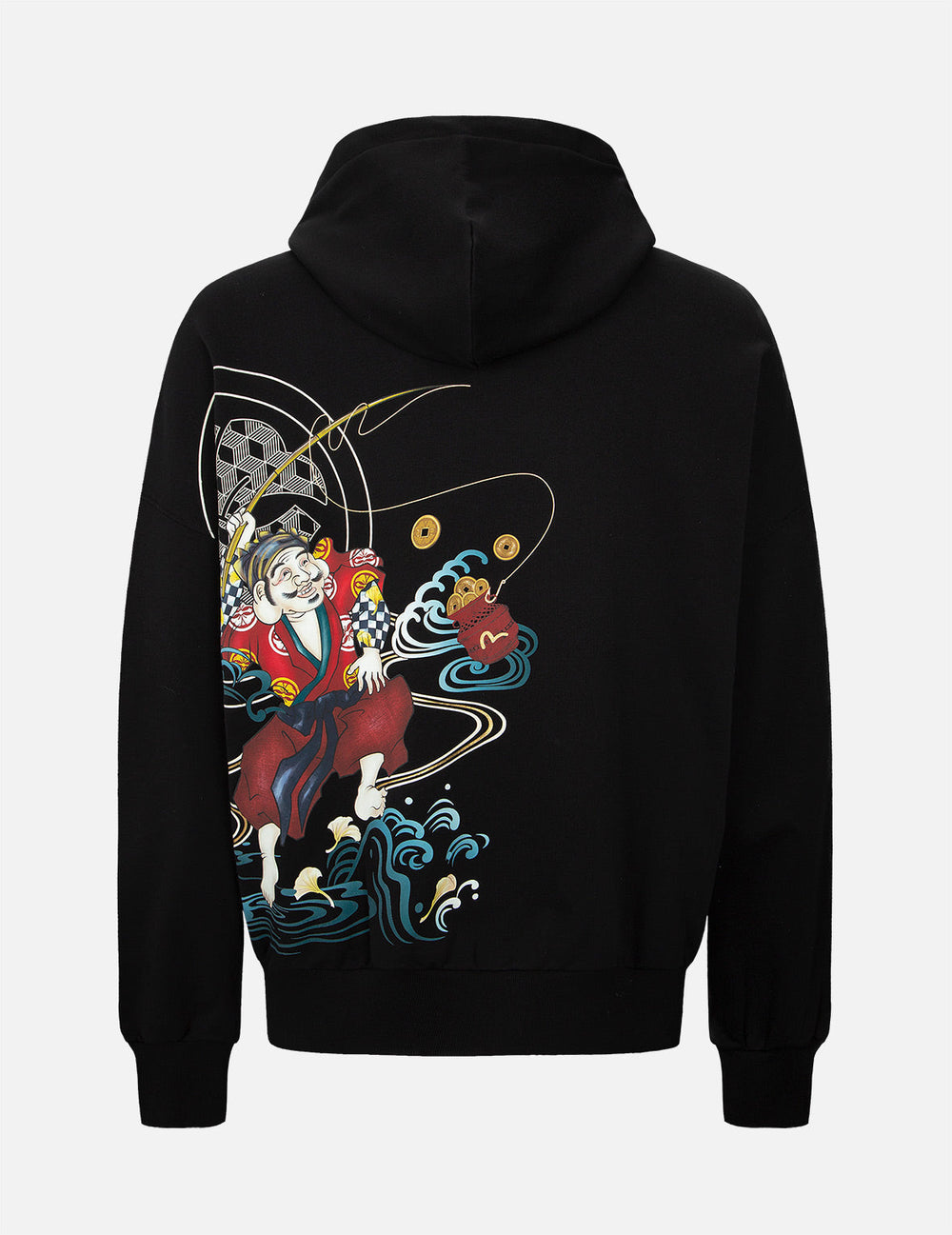 渔夫佛头印花连帽卫衣– EVISU