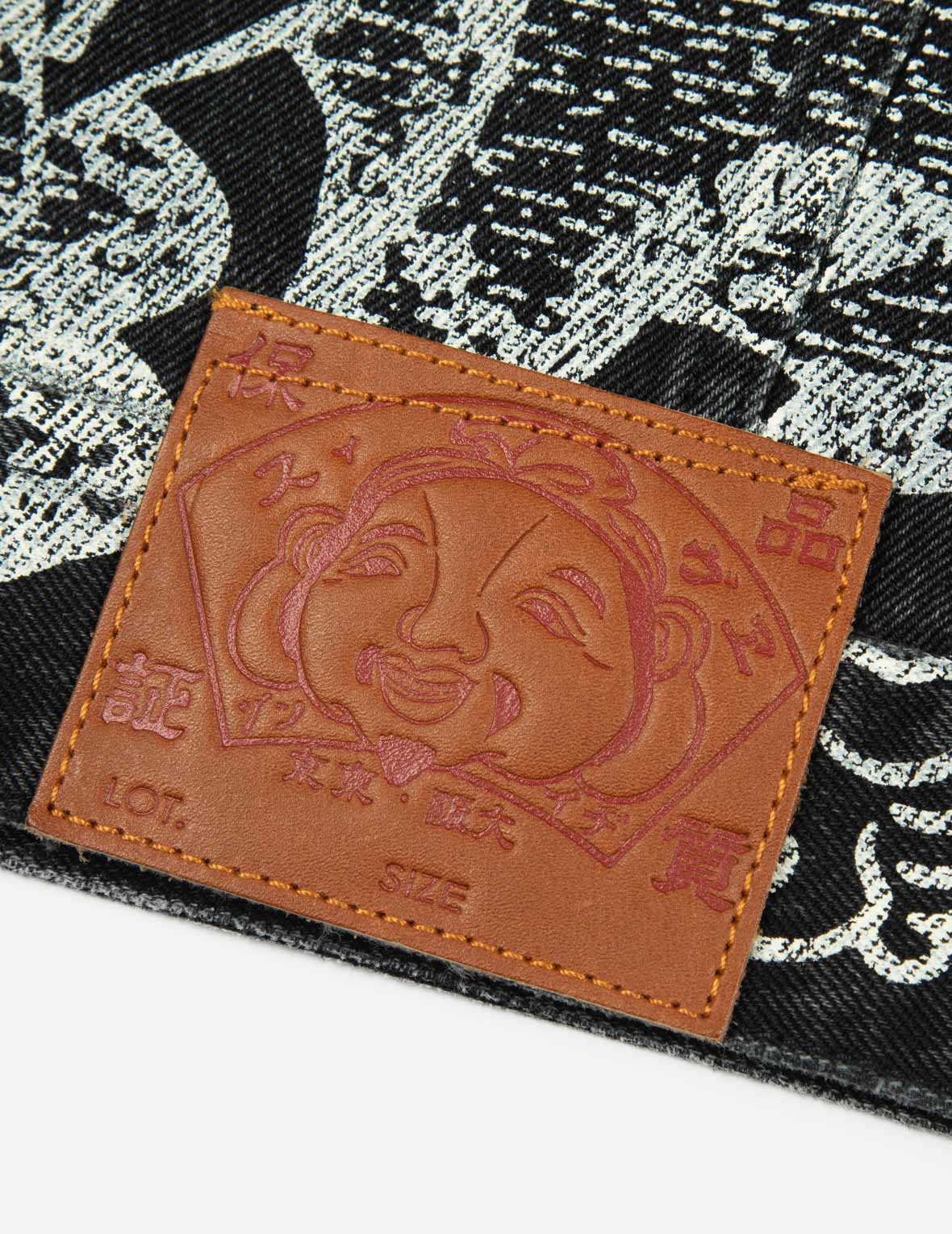 佛头印花宽版休闲机车牛仔外套