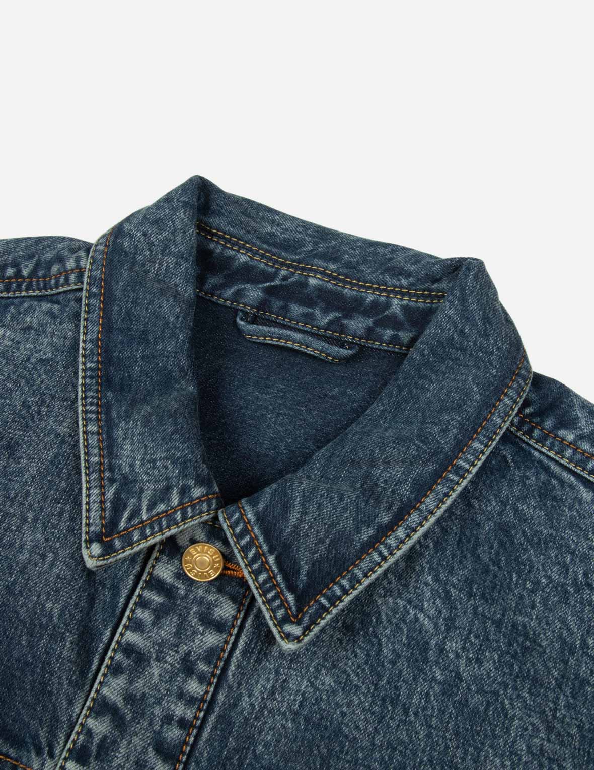 Kamon and Seagull Brocade Appliqué with Carp Embrodiery Relax Fit Denim Jacket