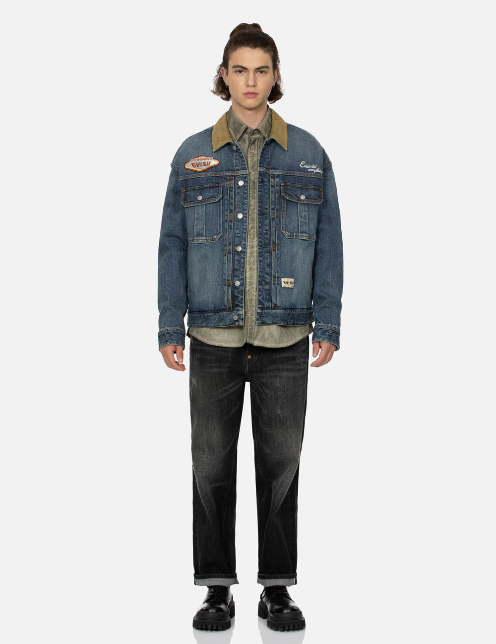 Ebisu Embroidery Loose Fit Denim Jacket – EVISU