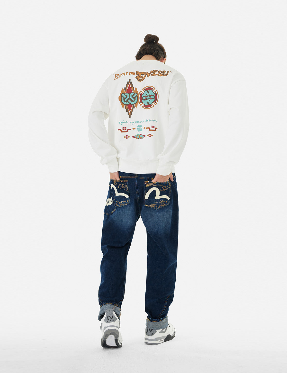 Seagull and Logo Print 3D Fit Jeans