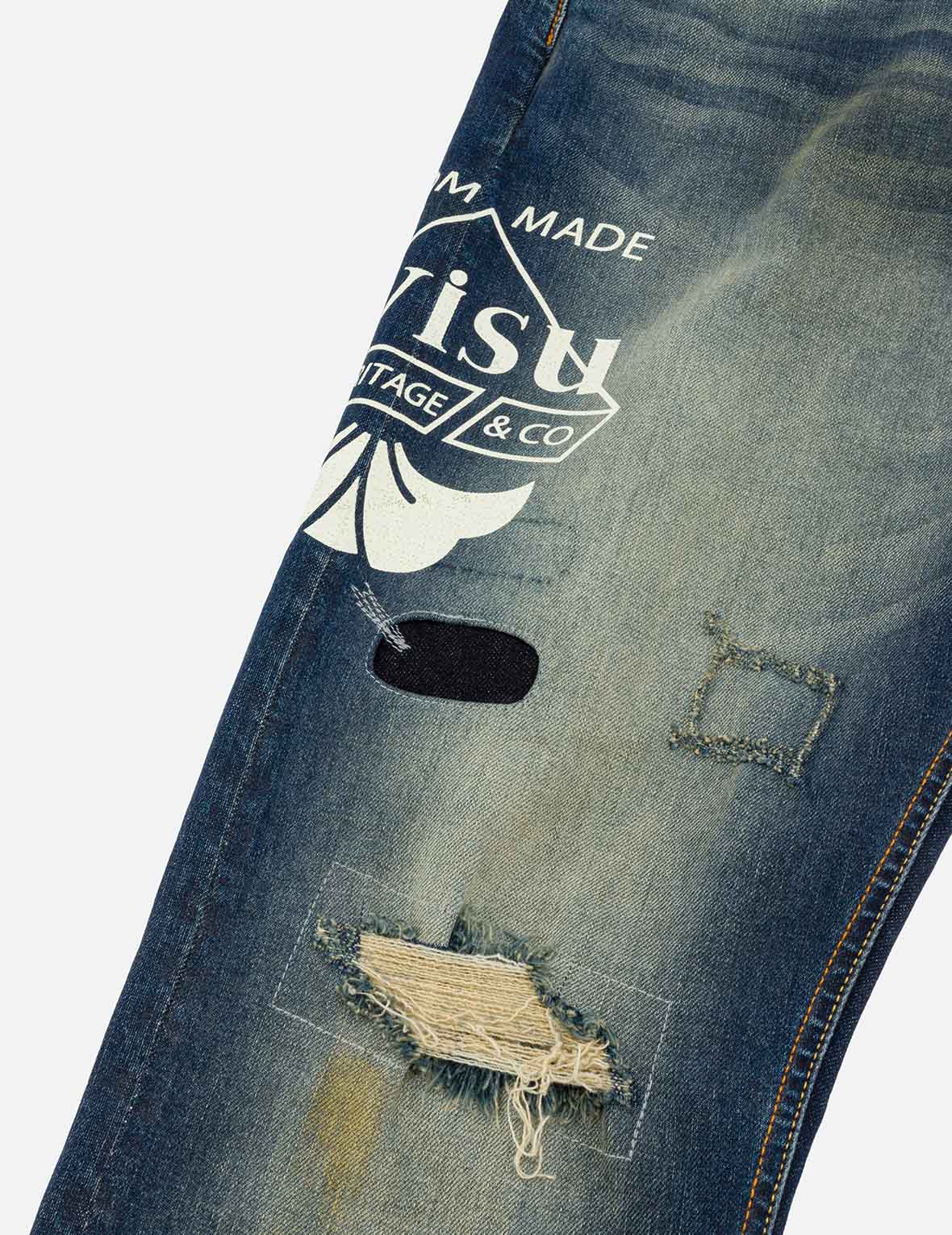 Logo Print and Seagull Embroidery Taper Fit Jeans #2017