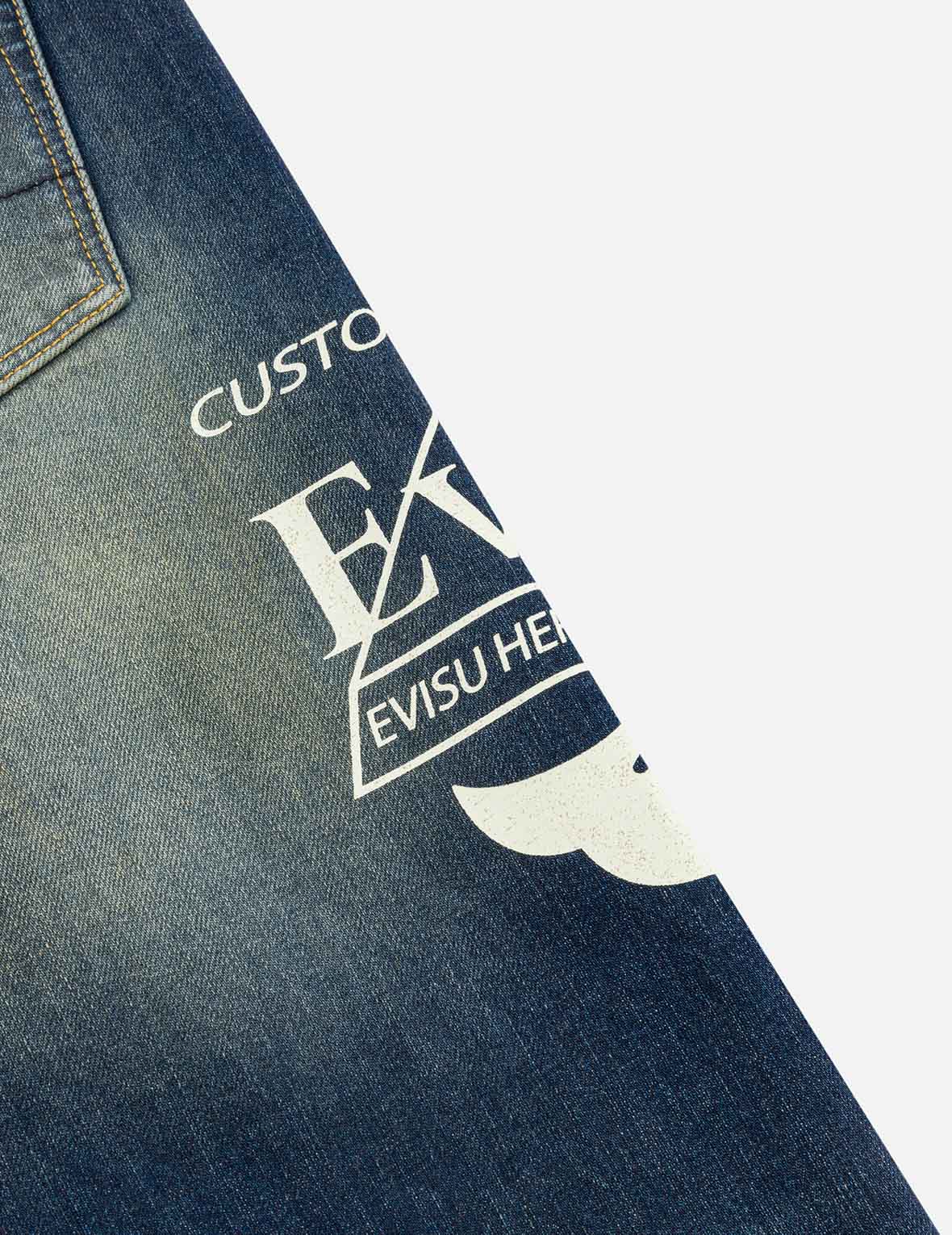 Logo Print and Seagull Embroidery Carrot Fit Jeans #2017 – EVISU