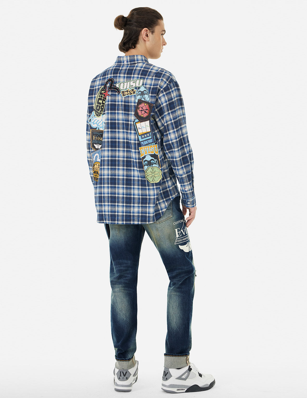 Logo Print and Seagull Embroidery Taper Fit Jeans #2017