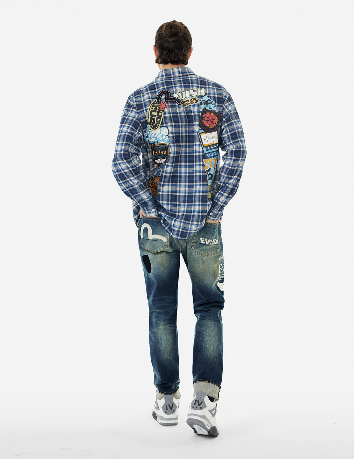 Logo Print and Seagull Embroidery Taper Fit Jeans #2017