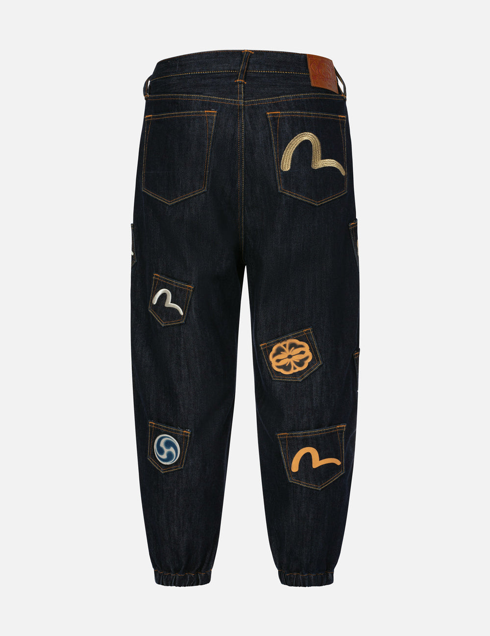 Multi Pocket with Seagull Embroidery Relax Fit Denim Joggers  display picture 1