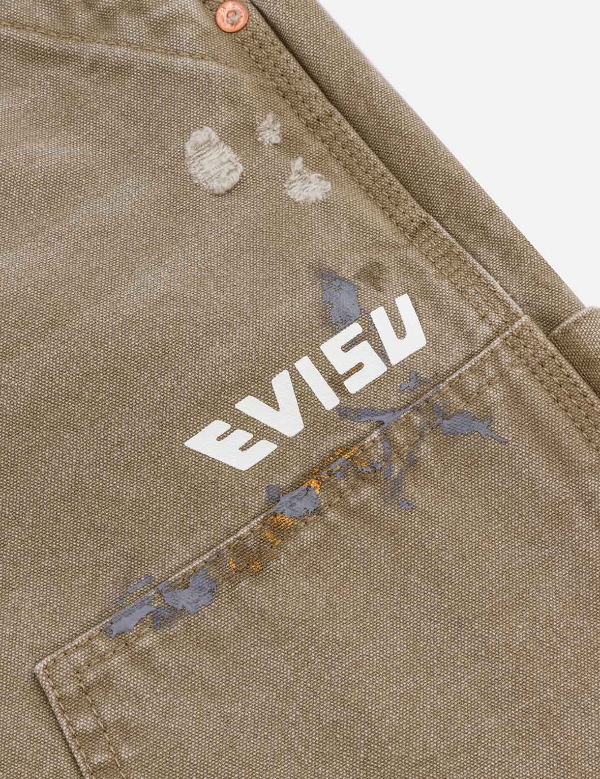 Seagull Embroidery and Logo Print Relax Fit Washed Pants – EVISU