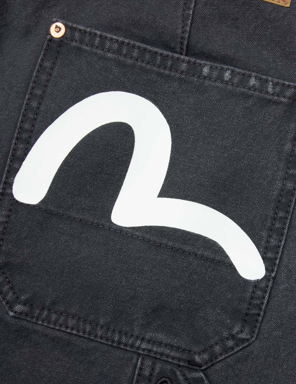 Seagull Embroidery and Logo Print Relax Fit Washed Pants – EVISU