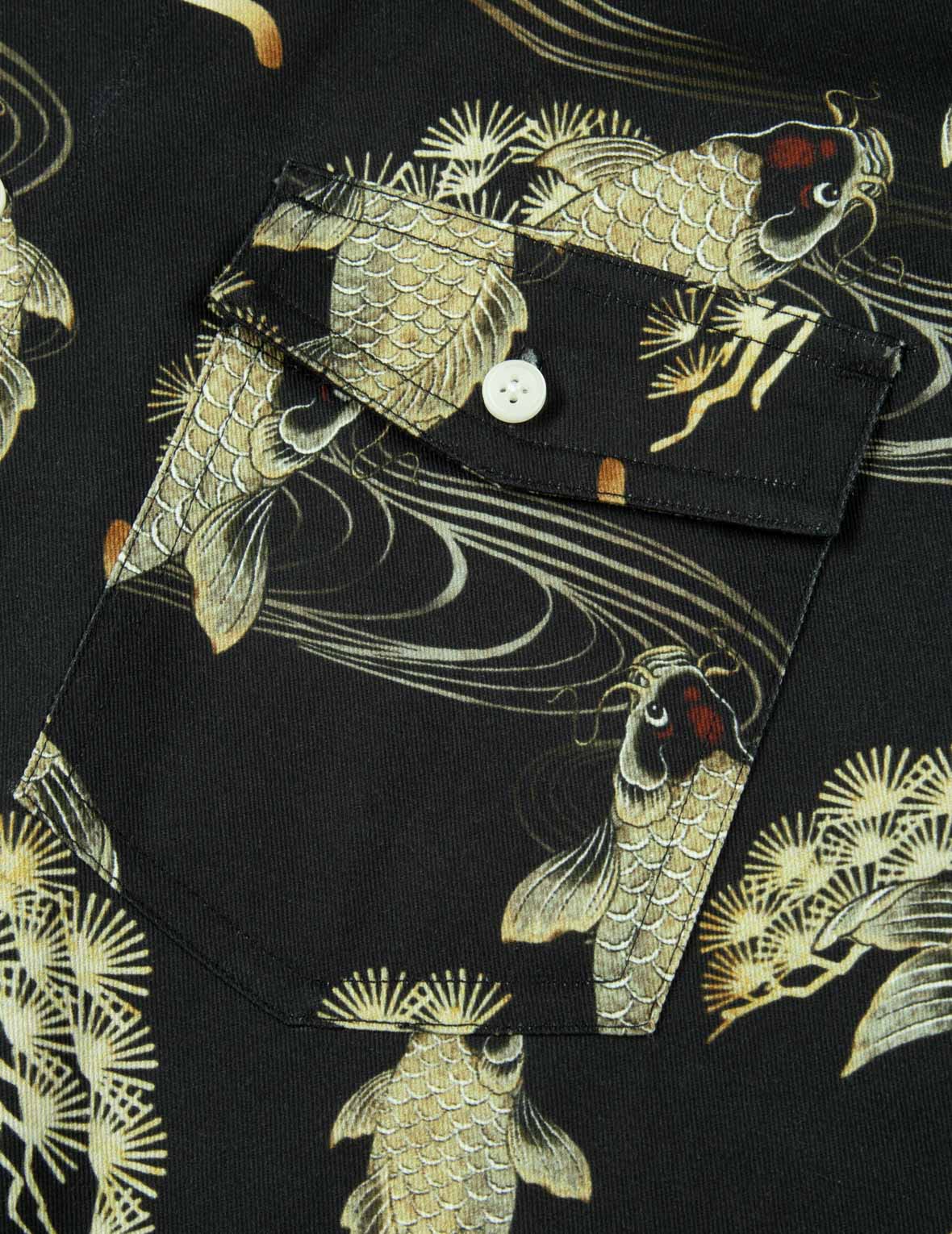 Allover Carp and Seagull Print Oversized Shirt – EVISU